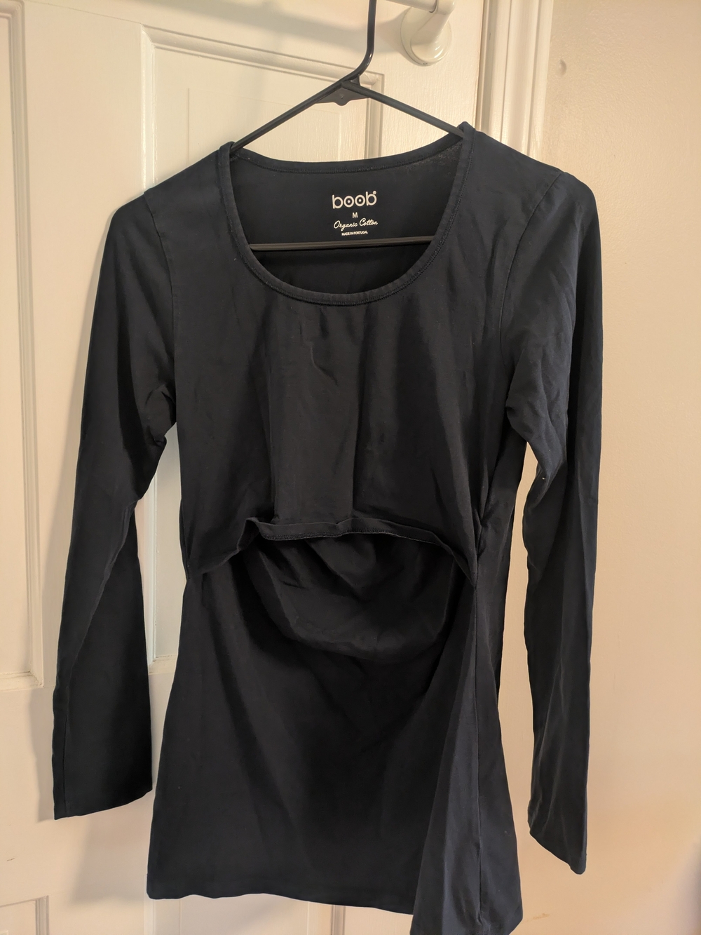 Boob Design Organic Cotton Long Sleeve Nursing Top in Navy